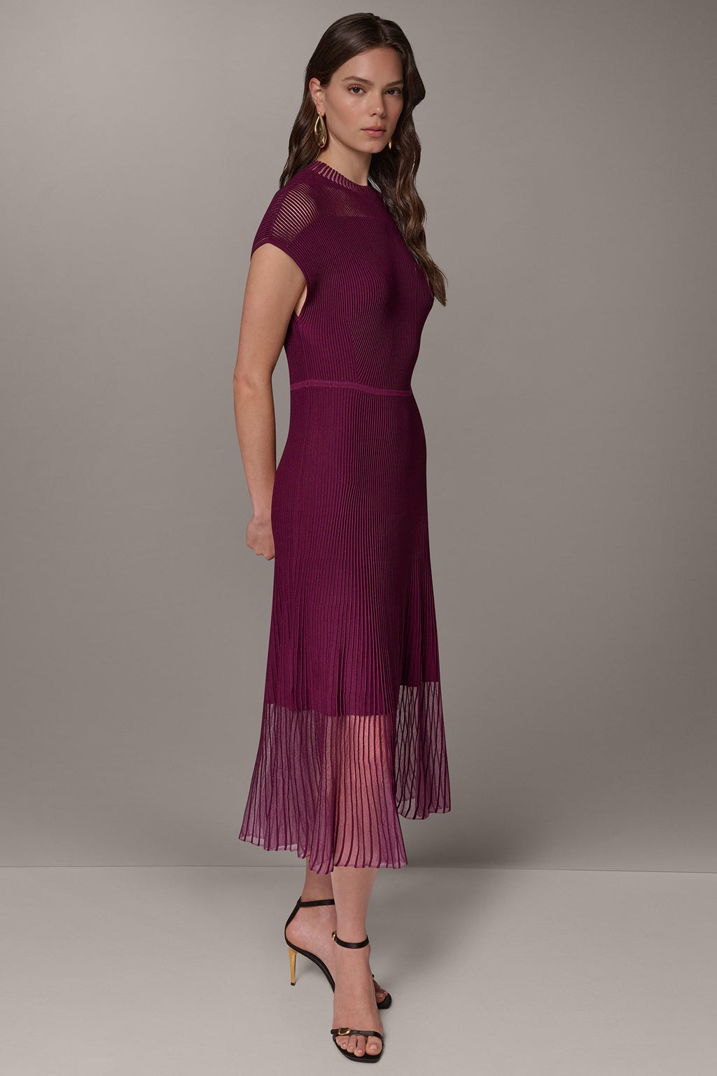 ILLUSION NECK MIDI DRESS