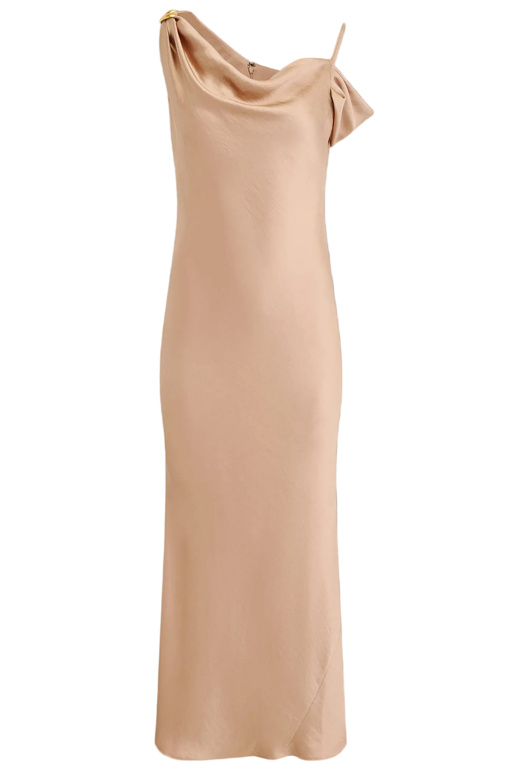 ASYMMETRIC COWL NECK GOWN