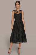 ILLUSION SWEETHEART NECK MIDI DRESS