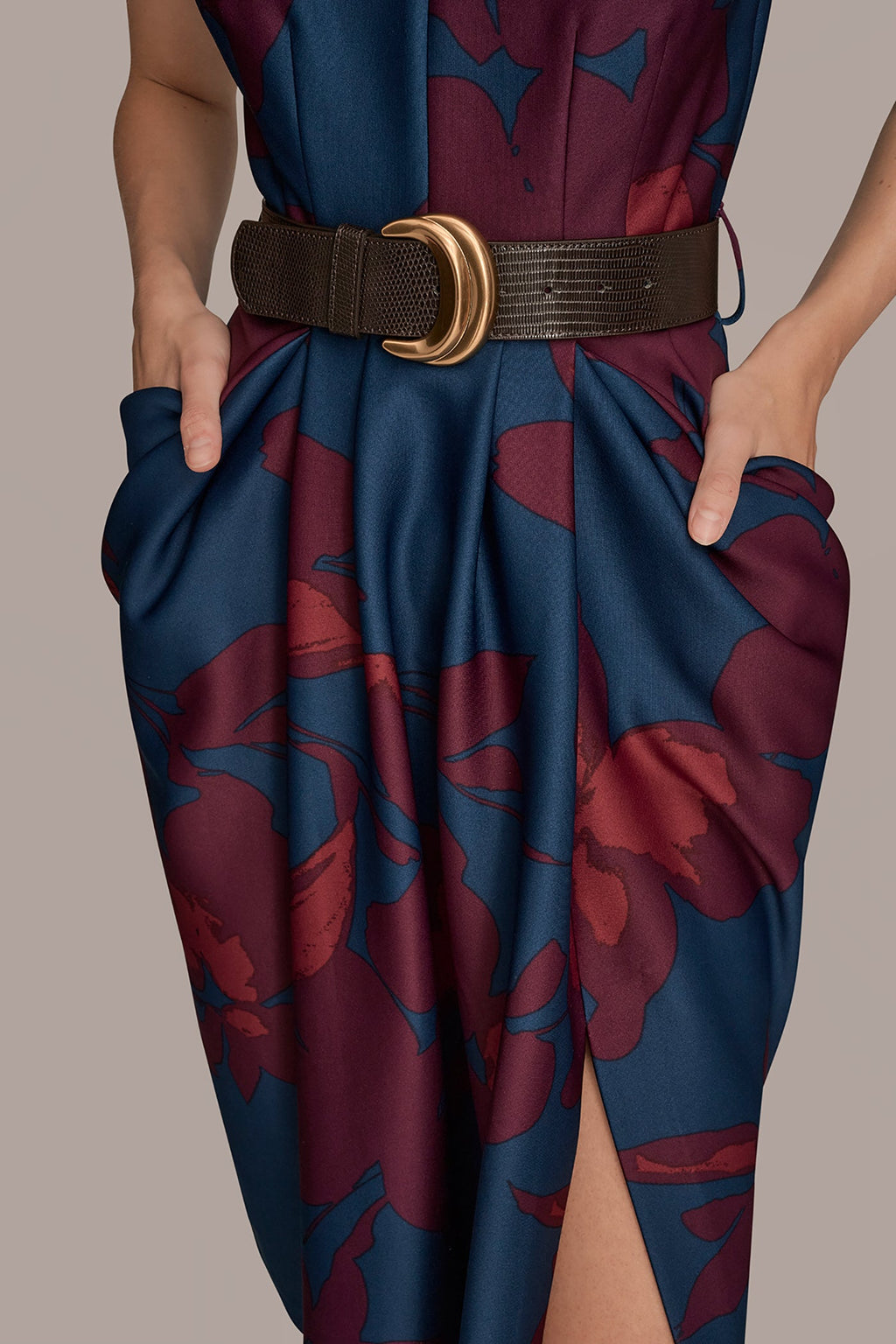 BELTED GATHERED SHEATH