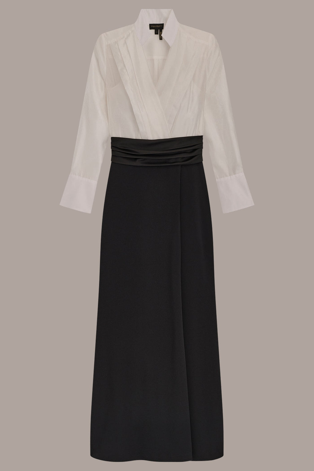 LAYERED WRAP-EFFECT GOWN