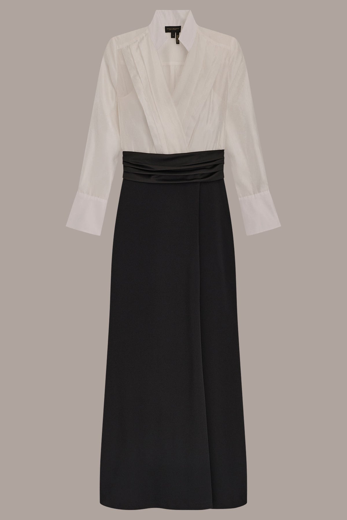 LAYERED WRAP-EFFECT GOWN