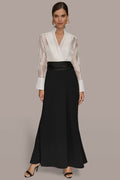 LAYERED WRAP-EFFECT GOWN