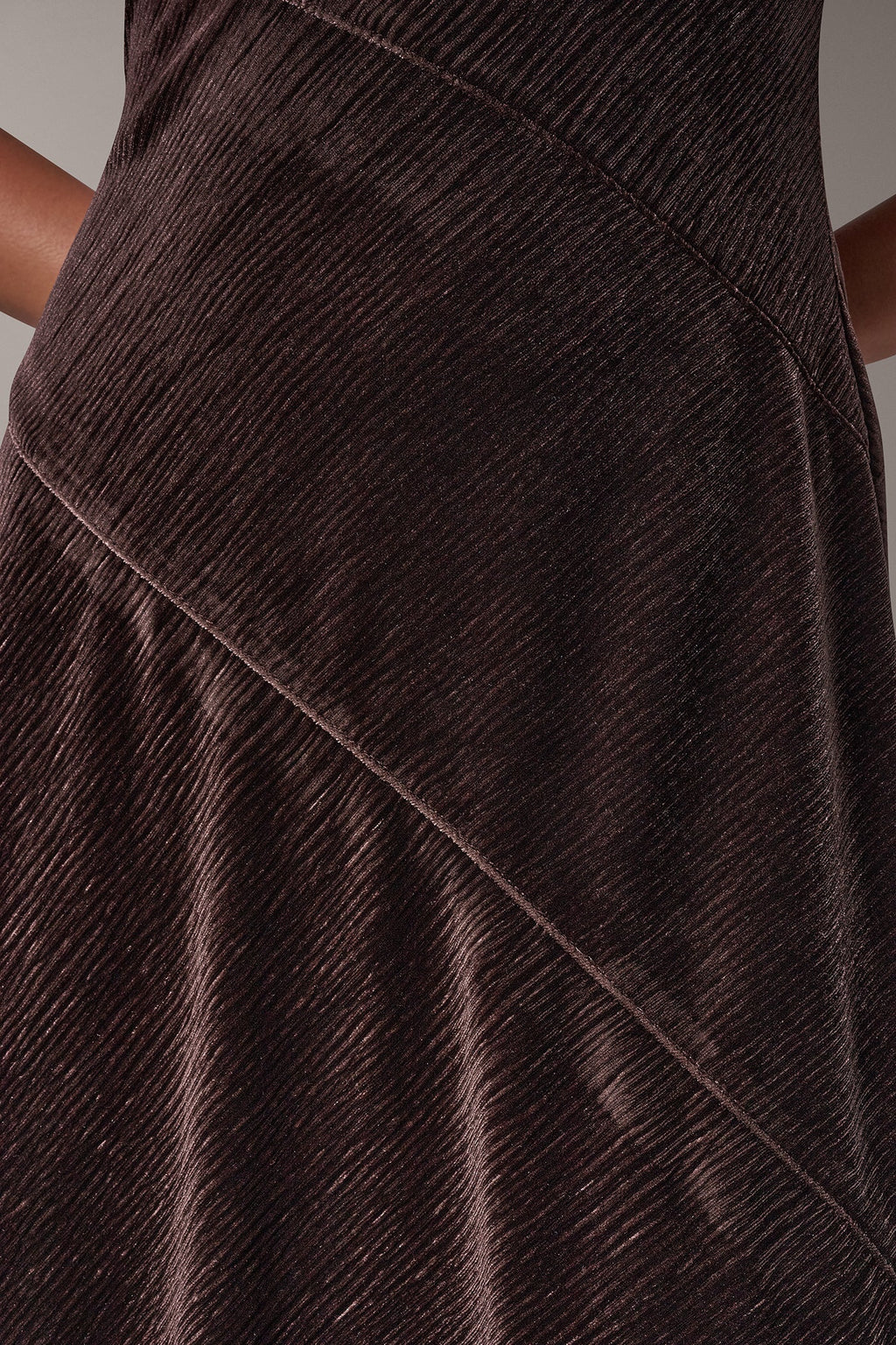 VELVET MOCK NECK MIDI DRESS