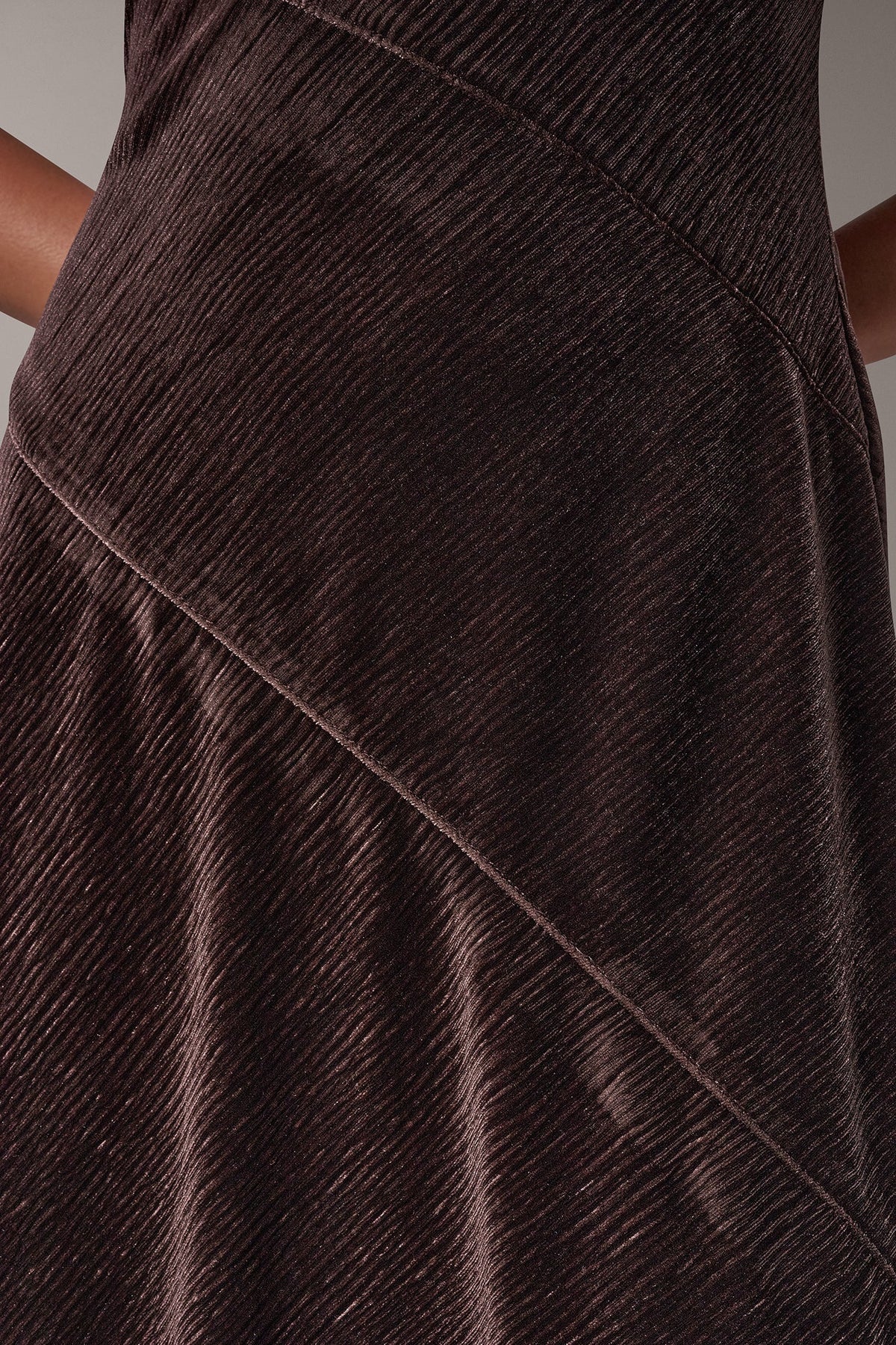 VELVET MOCK NECK MIDI DRESS