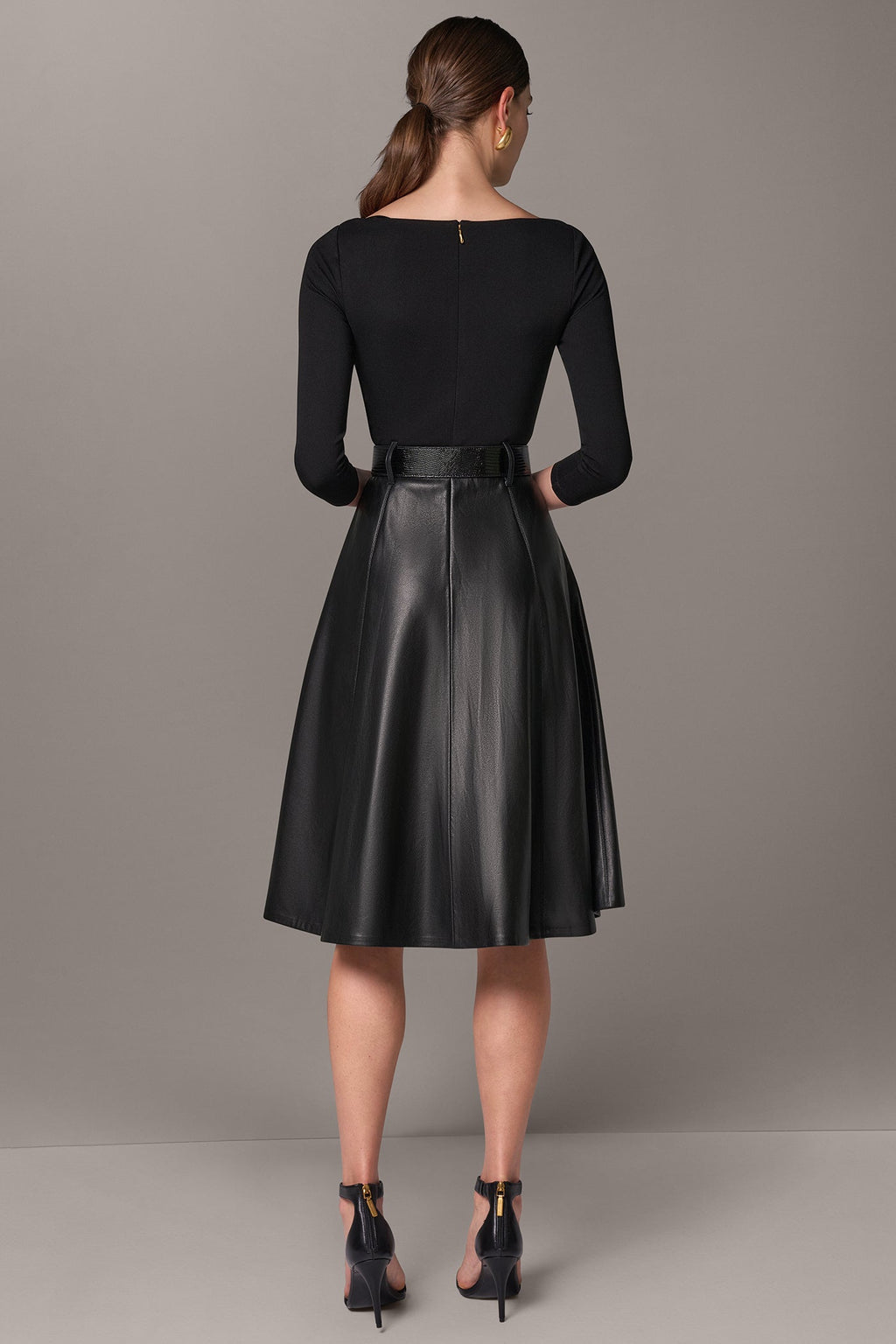 MIXED MEDIA MIDI DRESS