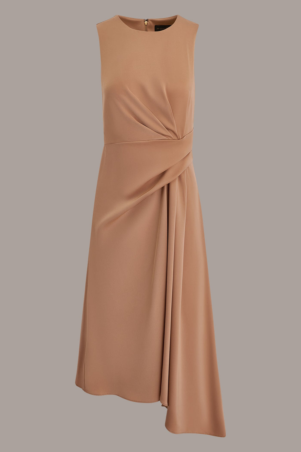 SATIN WRAP-EFFECT MIDI DRESS
