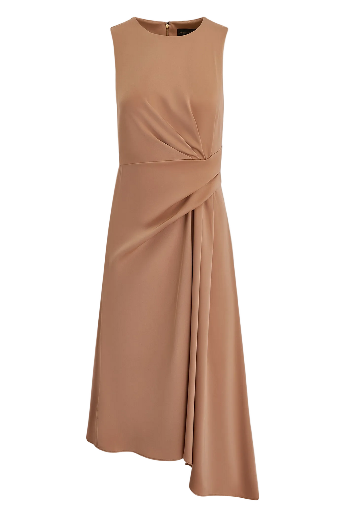 SATIN WRAP-EFFECT MIDI DRESS