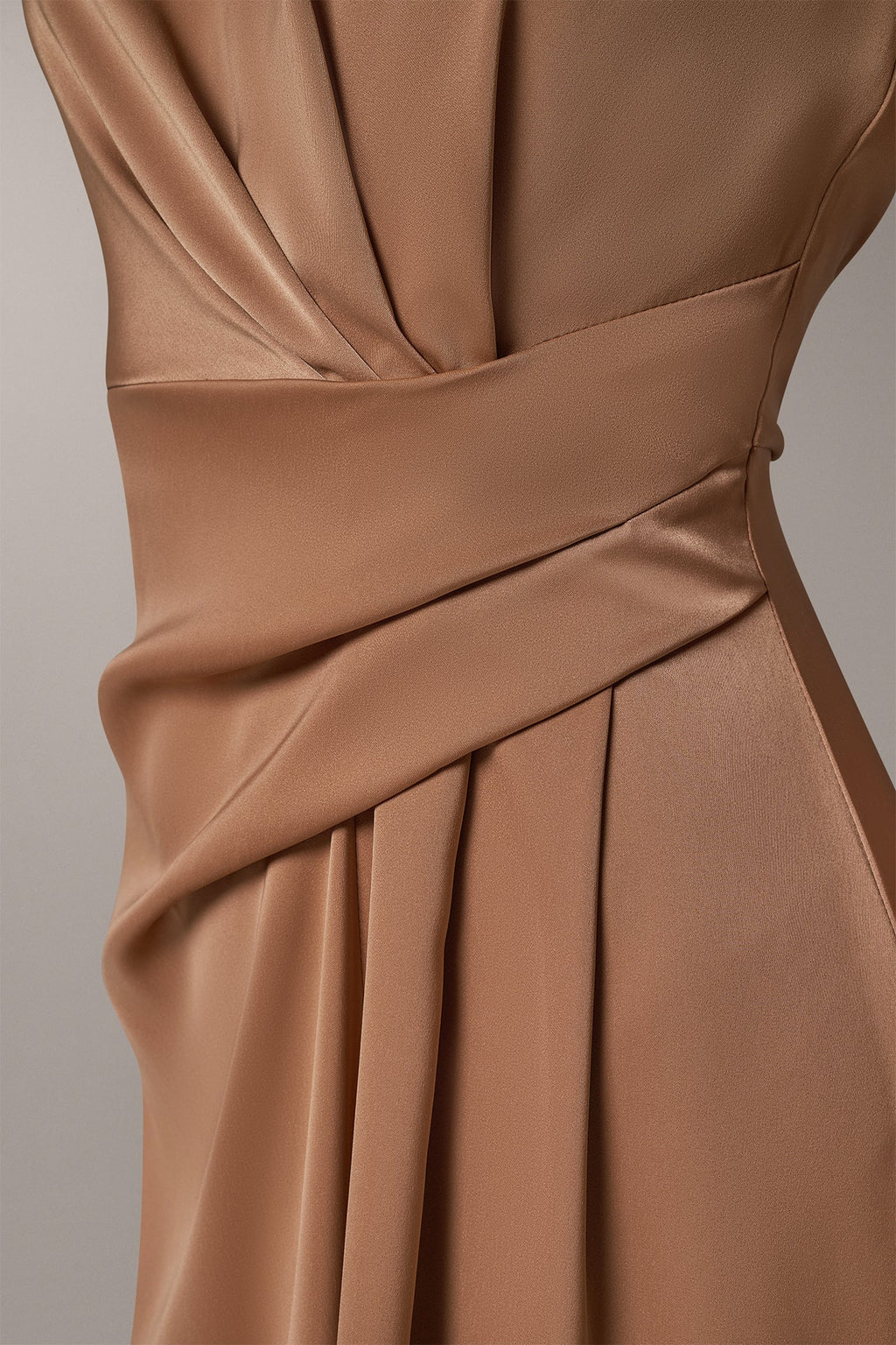 SATIN WRAP-EFFECT MIDI DRESS