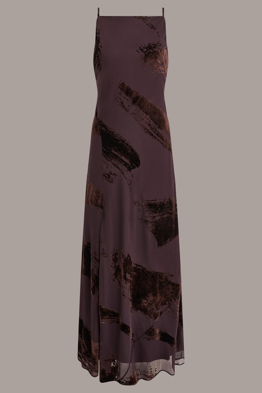 VELVET BURNOUT LOW V-BACK GOWN
