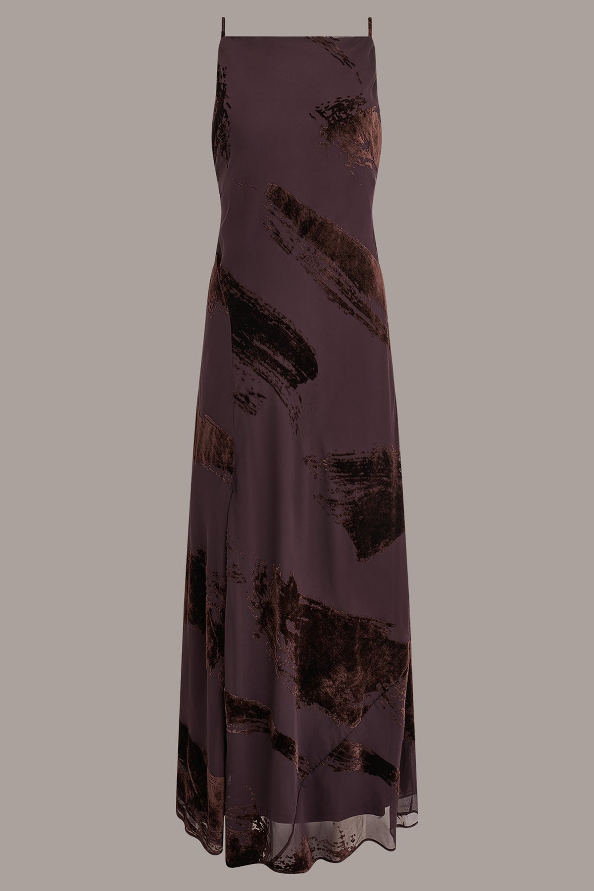 VELVET BURNOUT LOW V-BACK GOWN