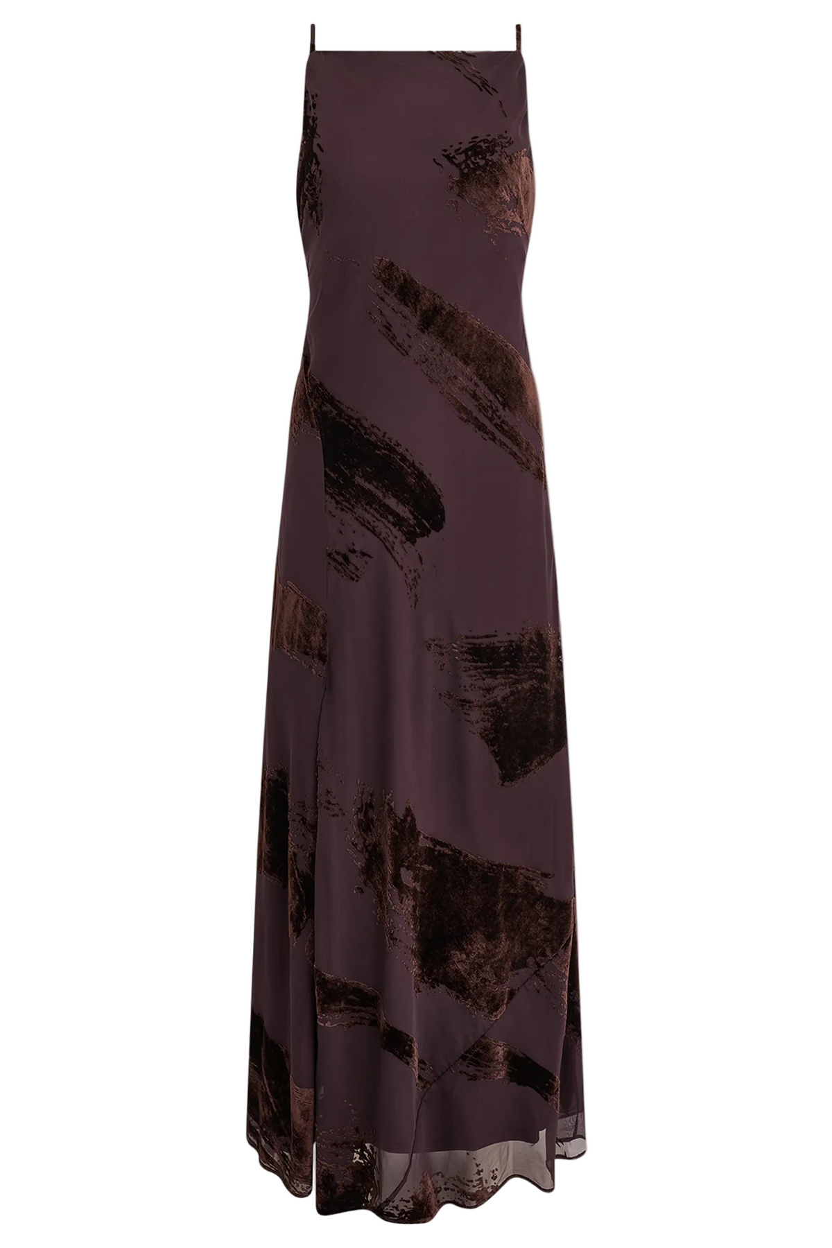 VELVET BURNOUT LOW V-BACK GOWN