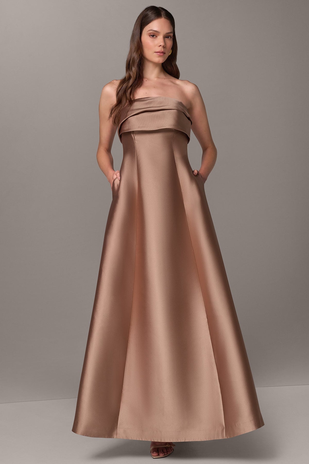 STRAPLESS FOLDOVER GOWN