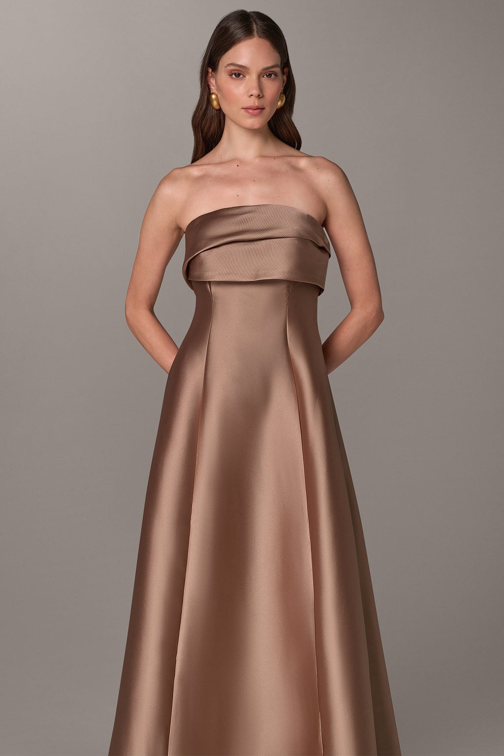 STRAPLESS FOLDOVER GOWN