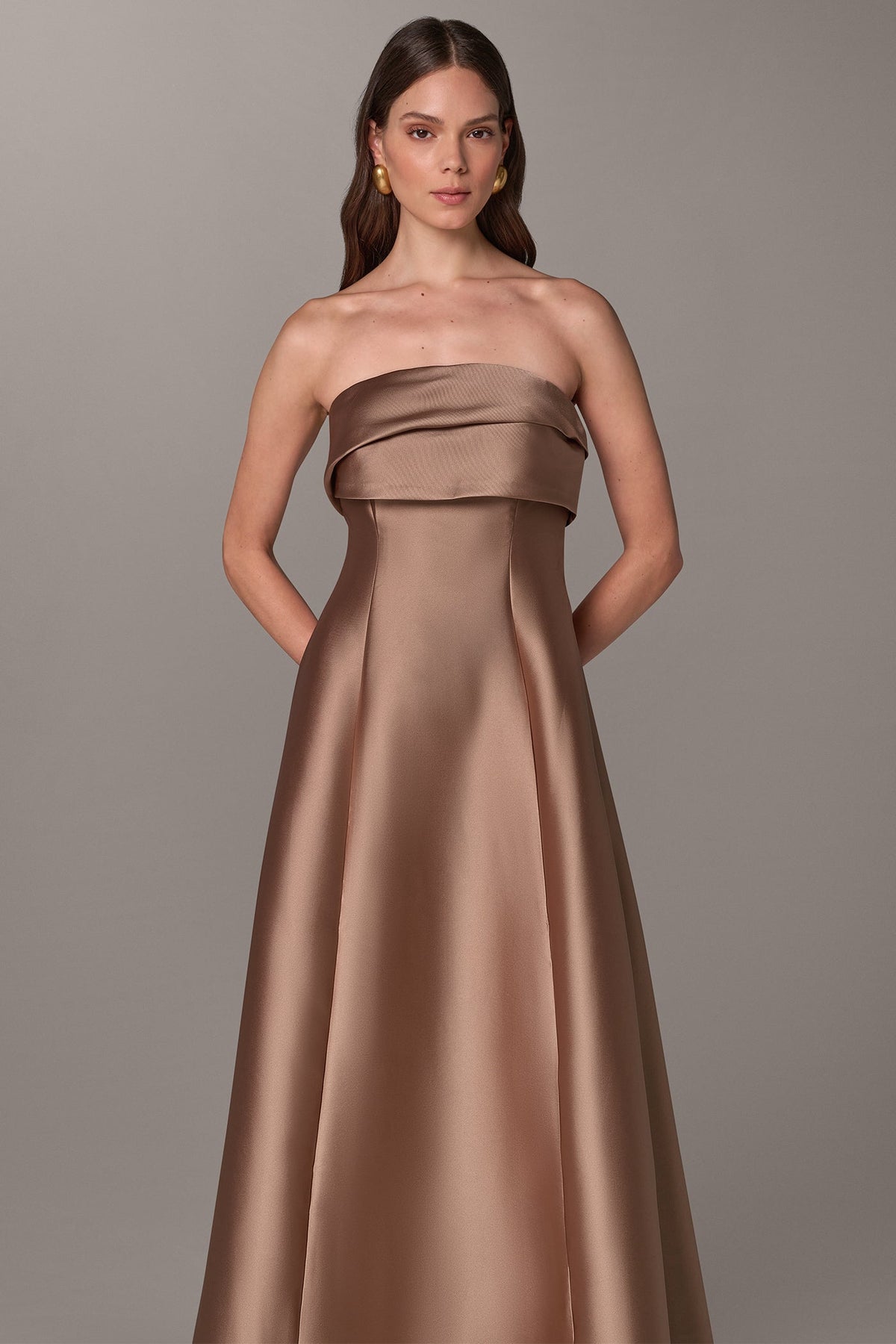 STRAPLESS FOLDOVER GOWN