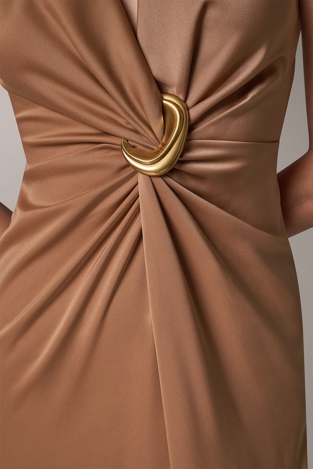 SATIN TWIST FRONT MAXI DRESS
