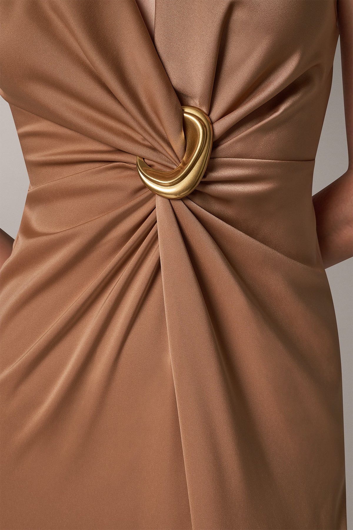 SATIN TWIST FRONT MAXI DRESS