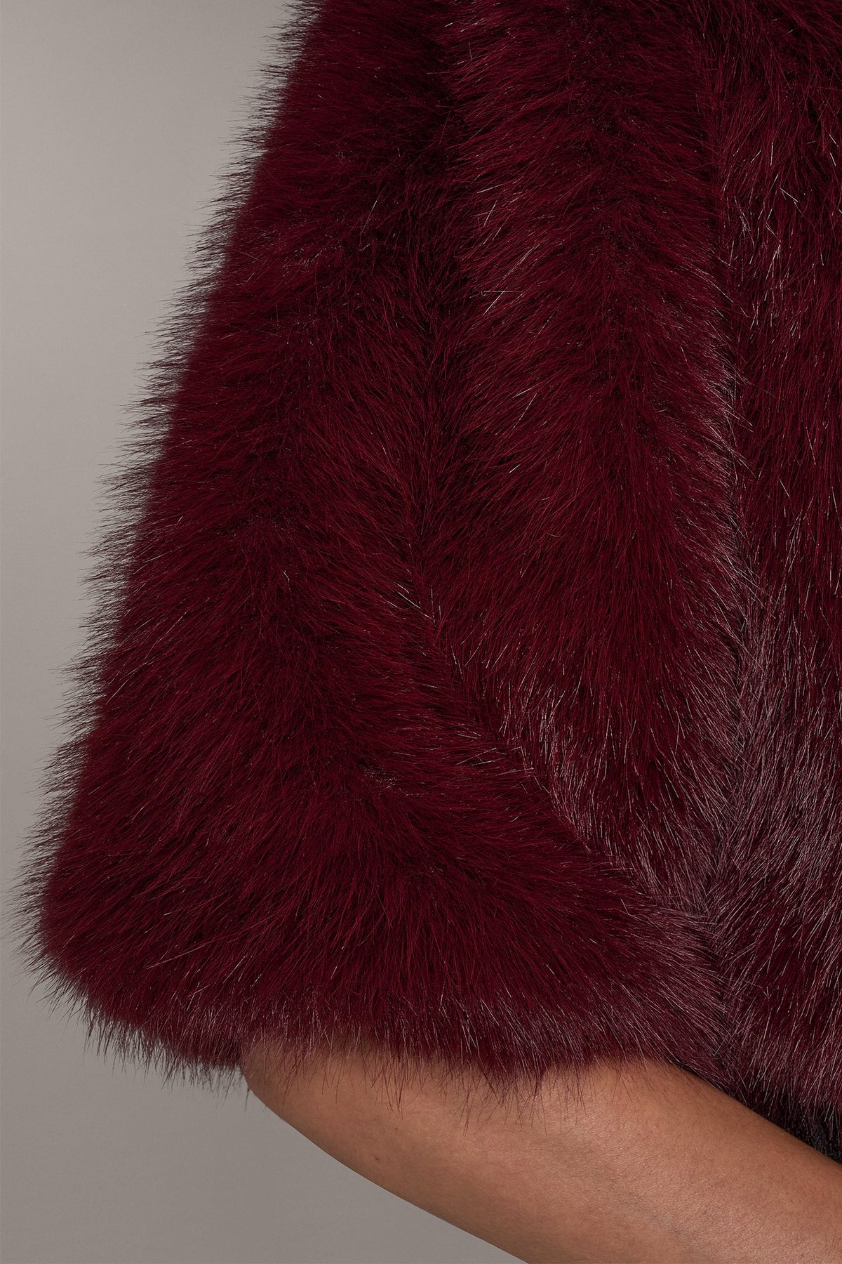 FAUX FUR OPEN FRONT SHRUG