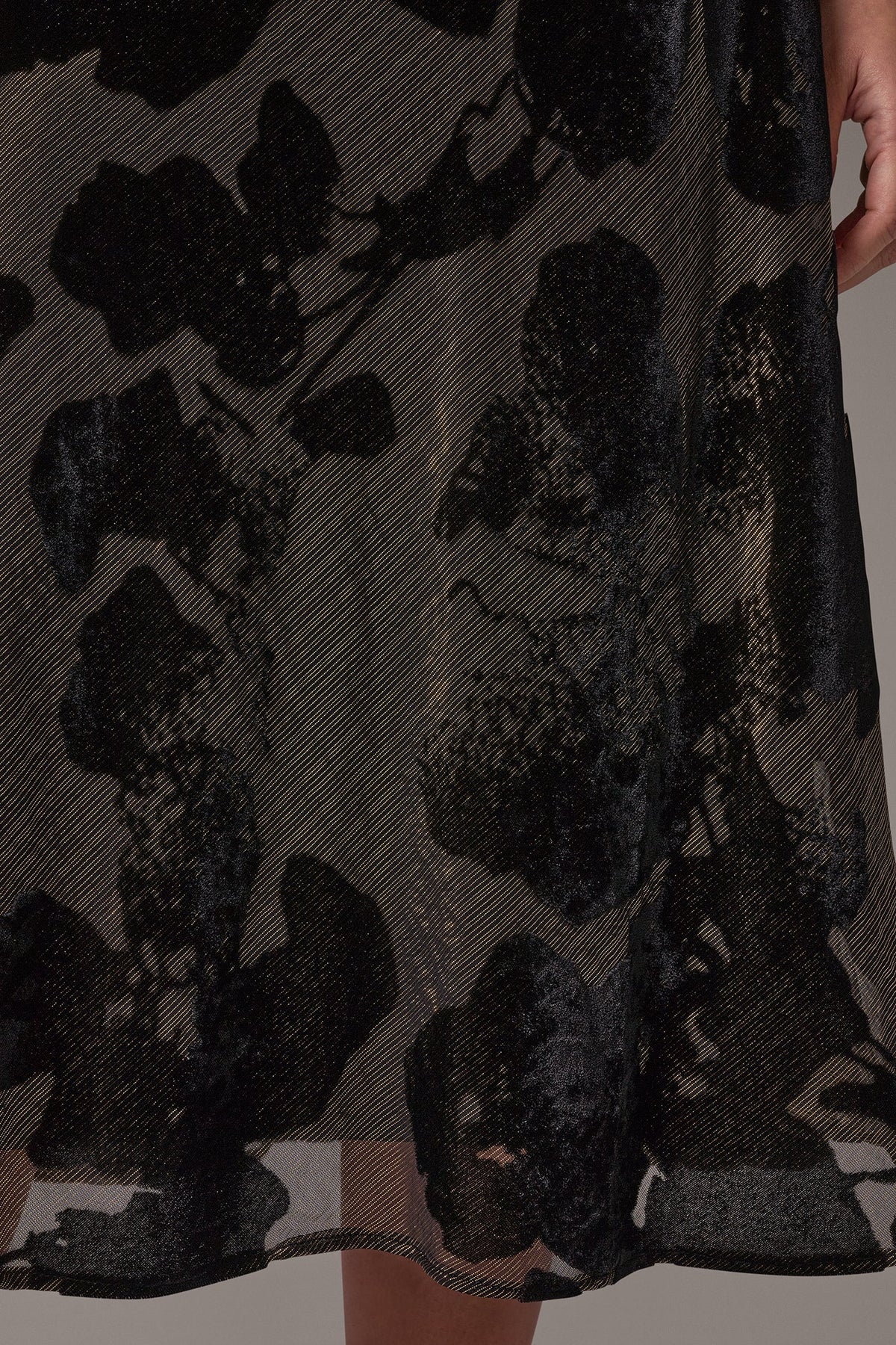 FLORAL BURNOUT VELVET MIDI DRESS