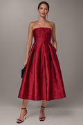 STRAPLESS BROCADE DRESS