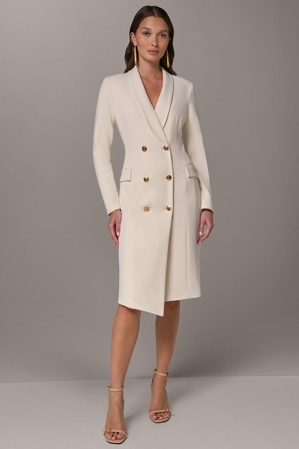 DOUBLE BREASTED MIDI BLAZER DRESS