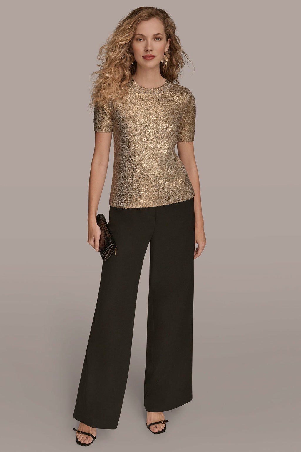 METALLIC FOIL SWEATER
