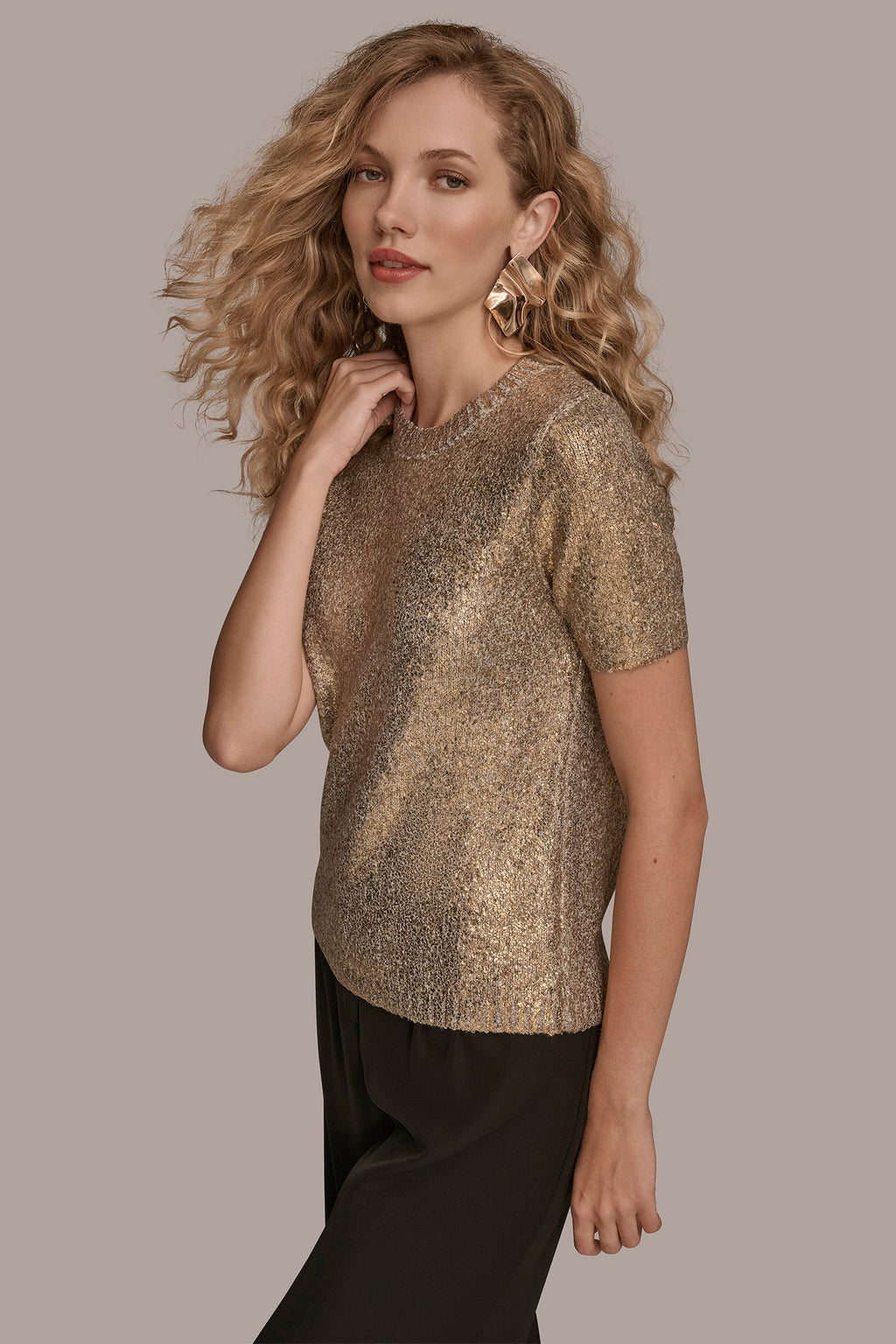 METALLIC FOIL SWEATER