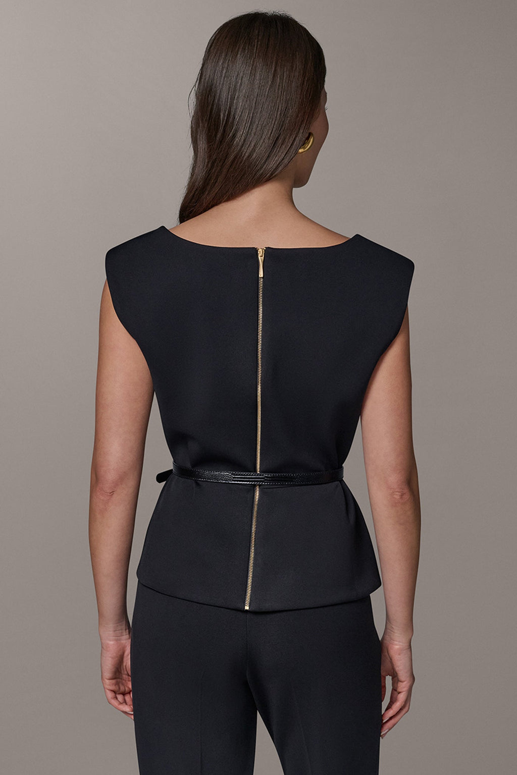 SLEEVELESS PEPLUM BLOUSE