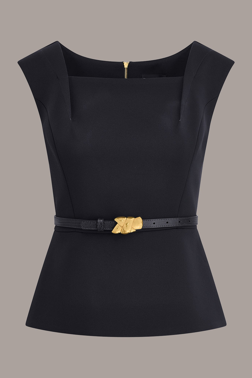 SLEEVELESS PEPLUM BLOUSE