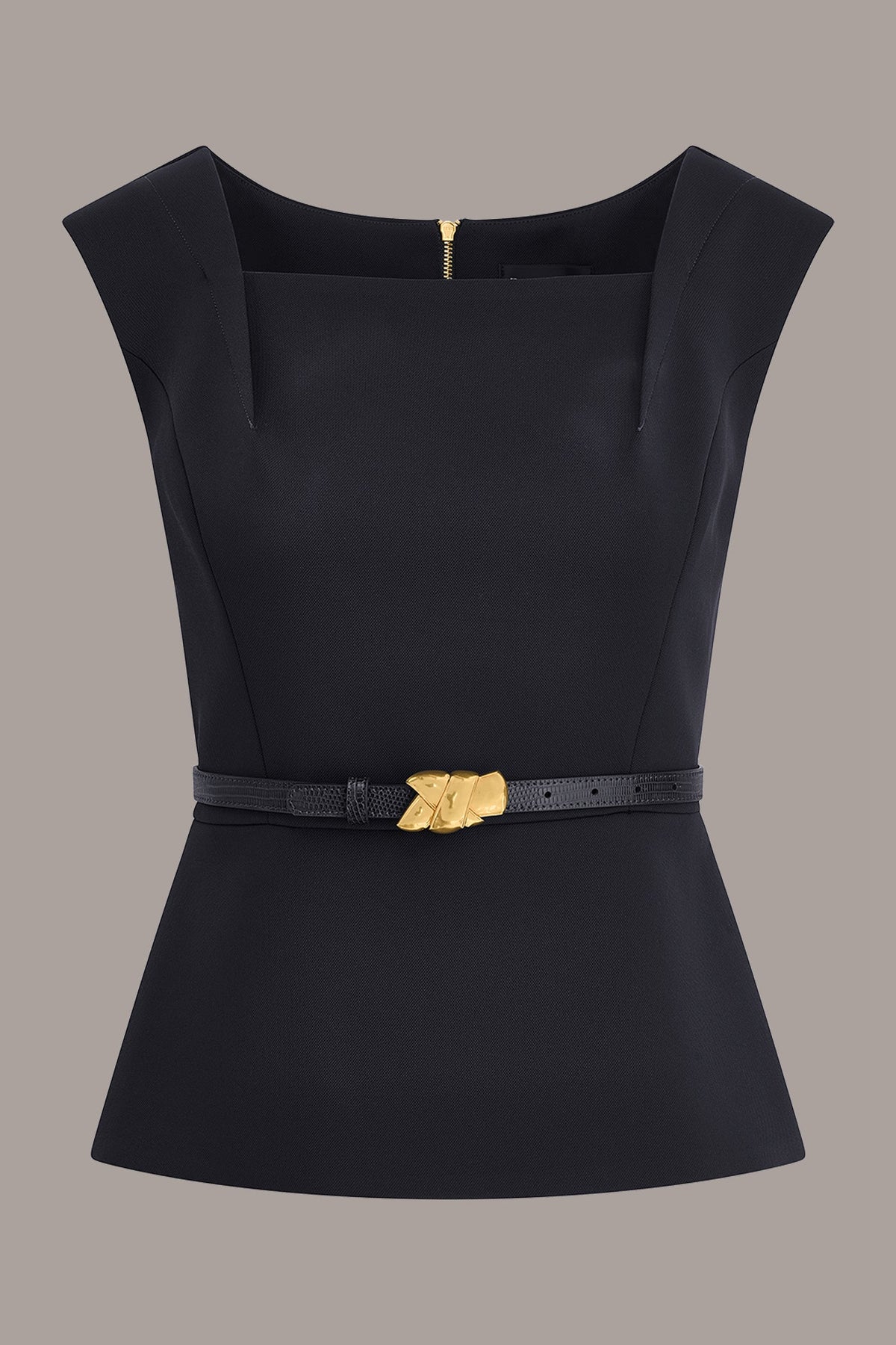 SLEEVELESS PEPLUM BLOUSE