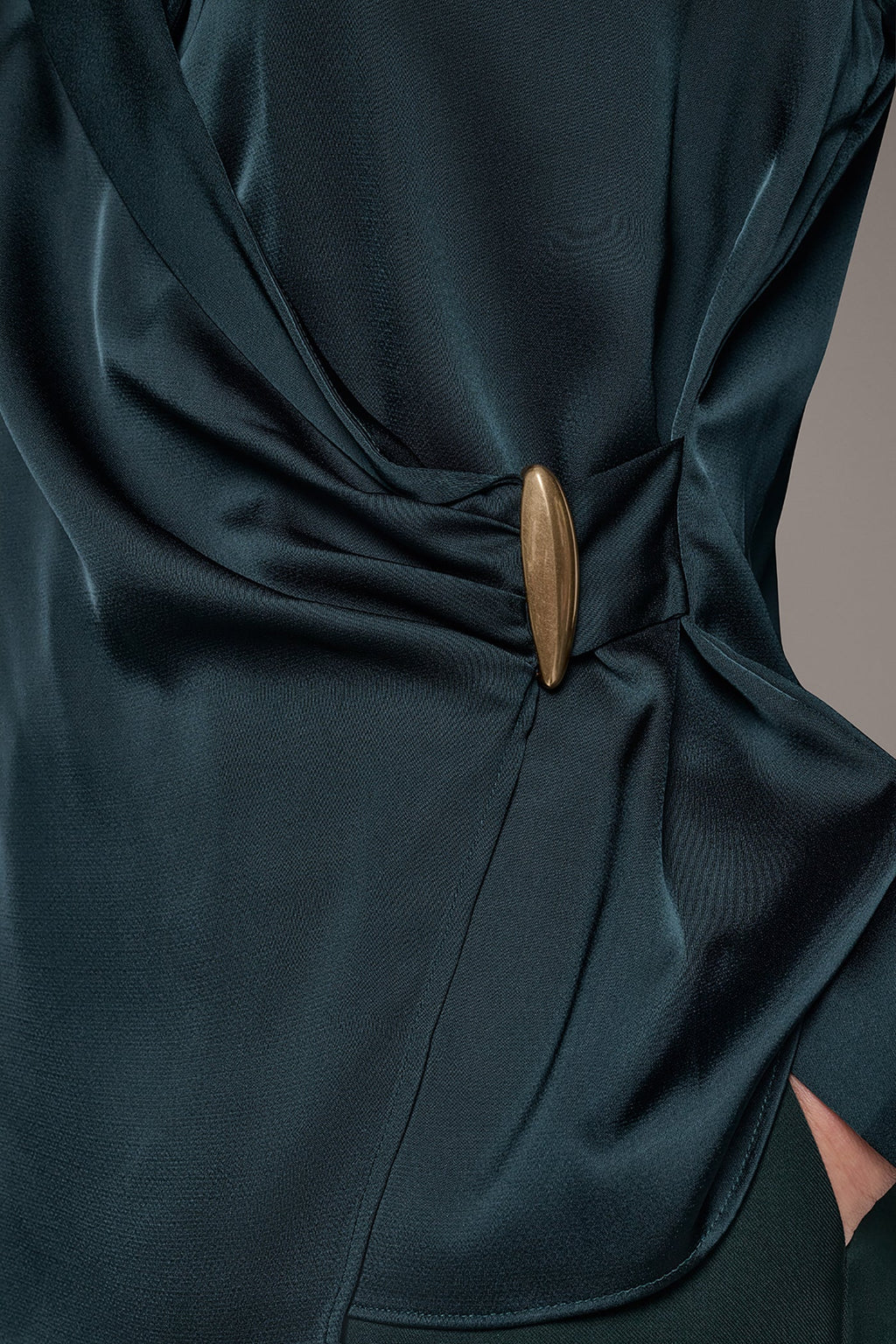 LONG SLEEVE WRAP EFFECT BLOUSE