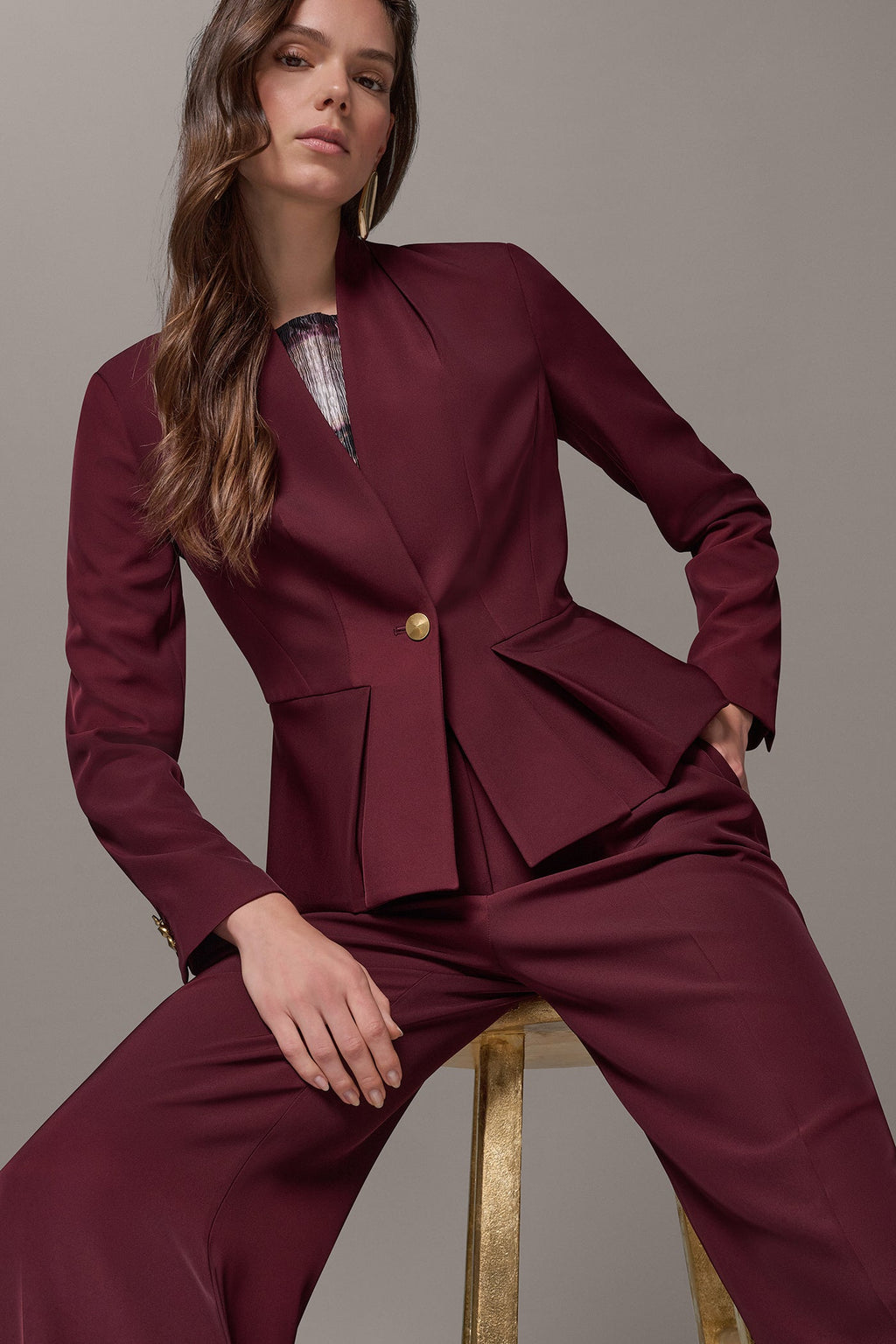 ONE BUTTON PEPLUM BLAZER