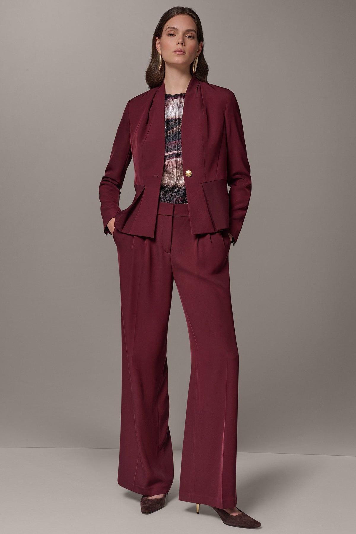 ONE BUTTON PEPLUM BLAZER