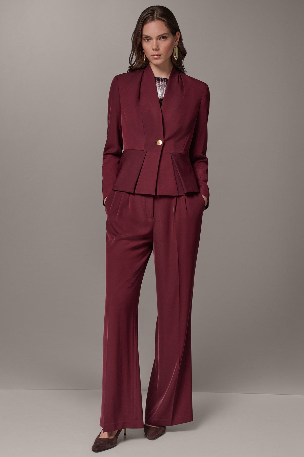ONE BUTTON PEPLUM BLAZER