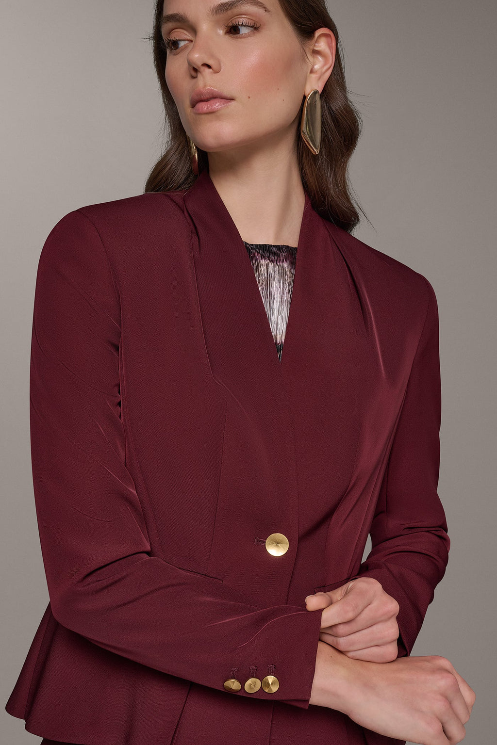 ONE BUTTON PEPLUM BLAZER