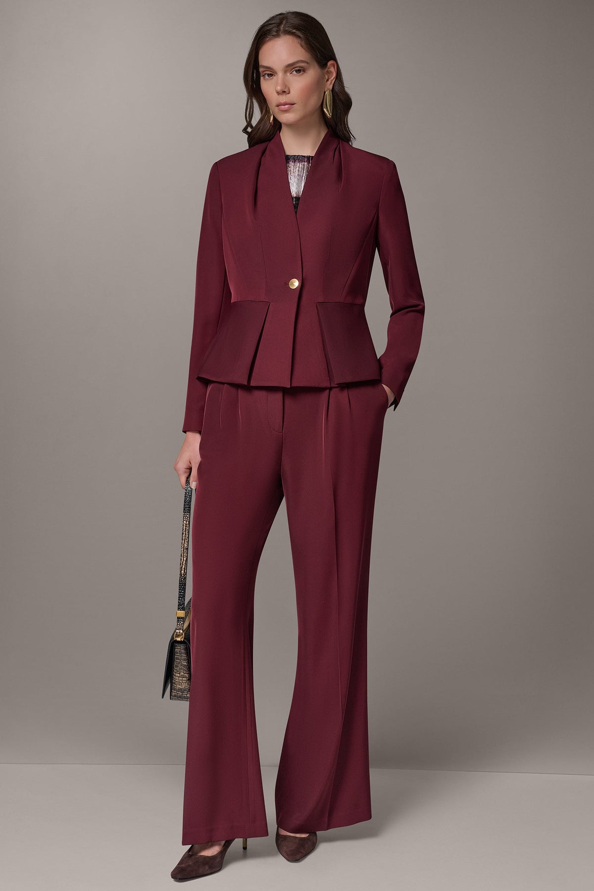ONE BUTTON PEPLUM BLAZER