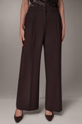 HIGH-RISE PLEATED WIDE-LEG SUIT PANT