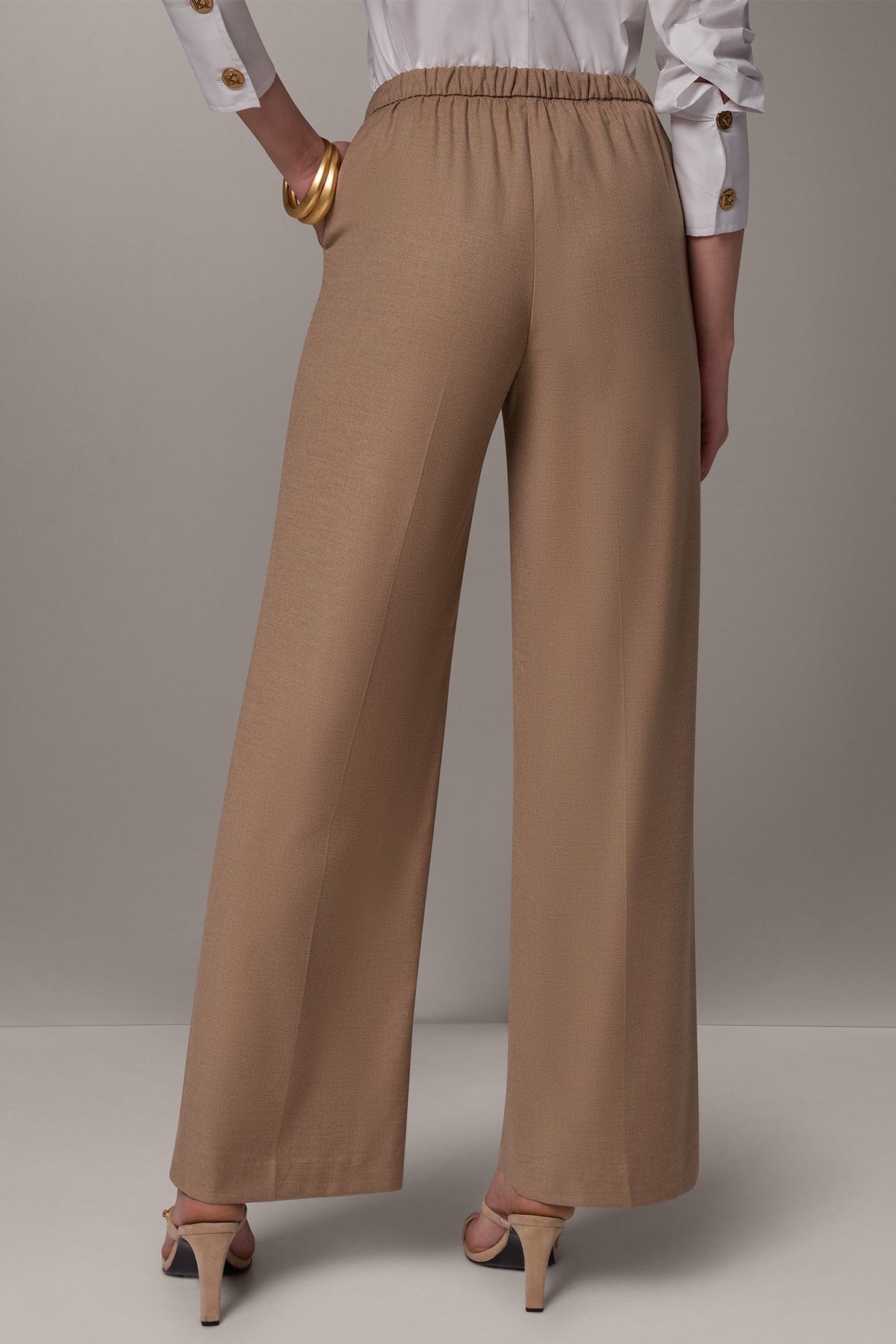 MID-RISE PULL-ON WIDE-LEG SUIT PANT