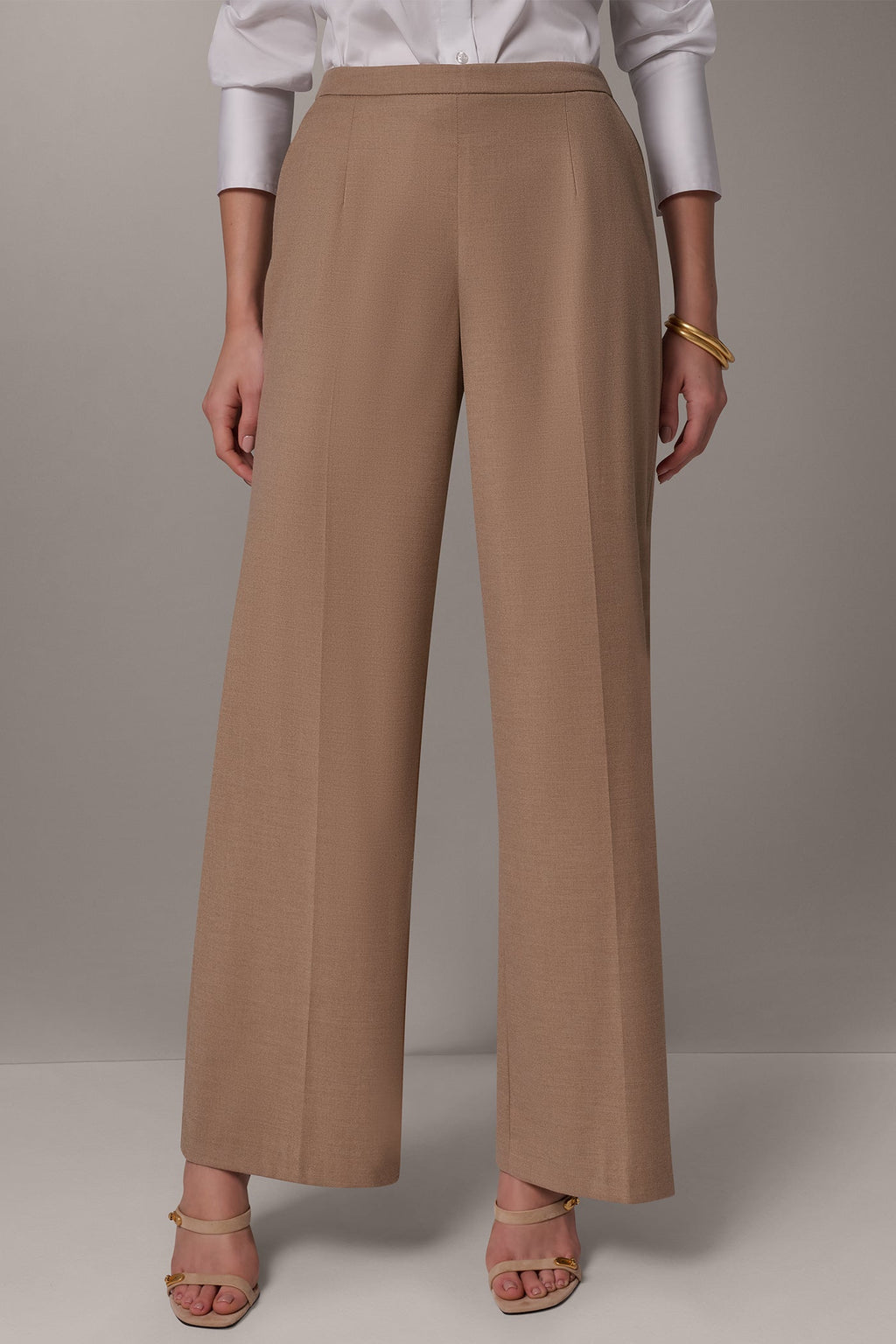 MID-RISE PULL-ON WIDE-LEG SUIT PANT