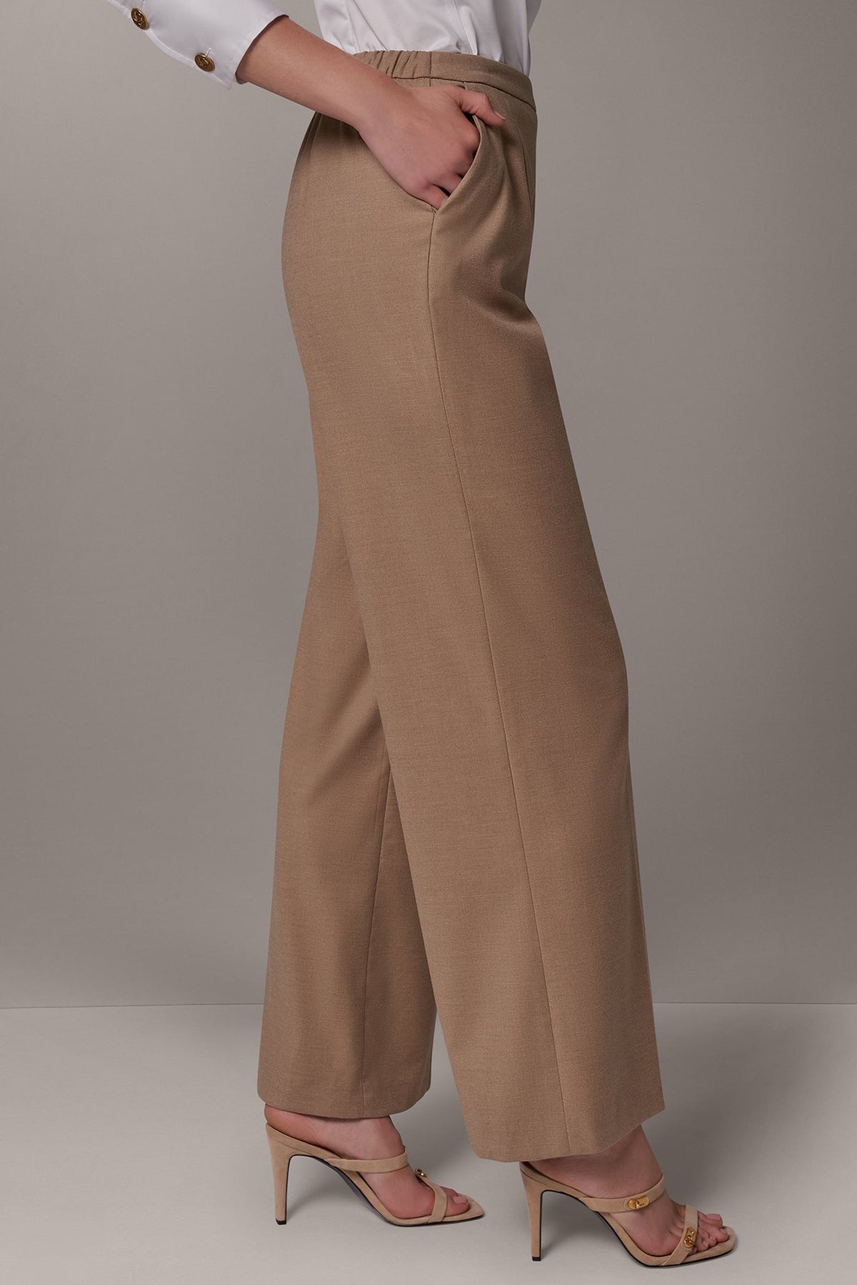 MID-RISE PULL-ON WIDE-LEG SUIT PANT