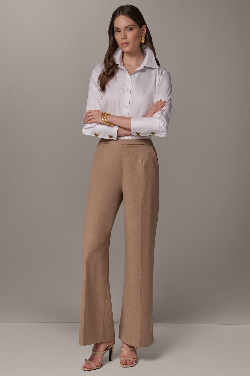 MID-RISE PULL-ON WIDE-LEG SUIT PANT