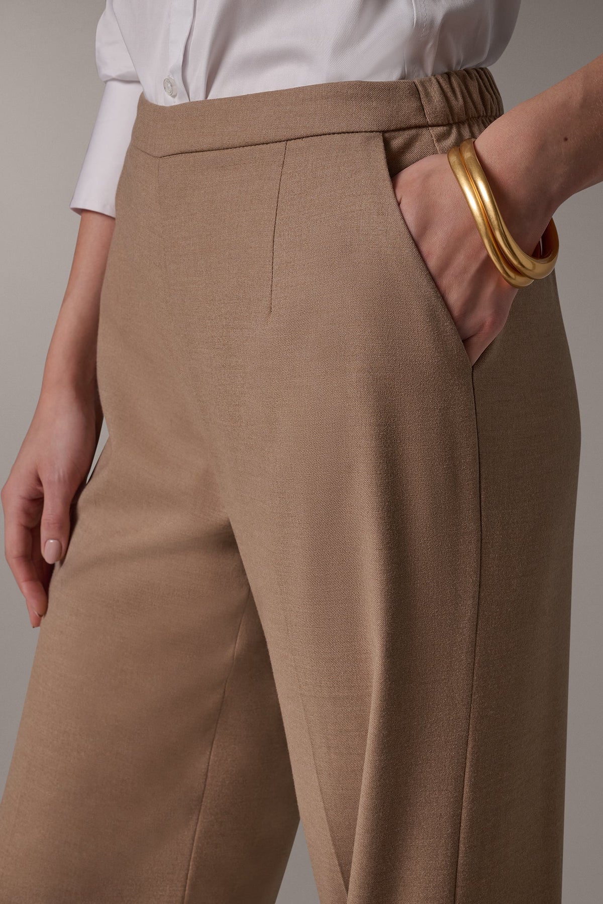 MID-RISE PULL-ON WIDE-LEG SUIT PANT