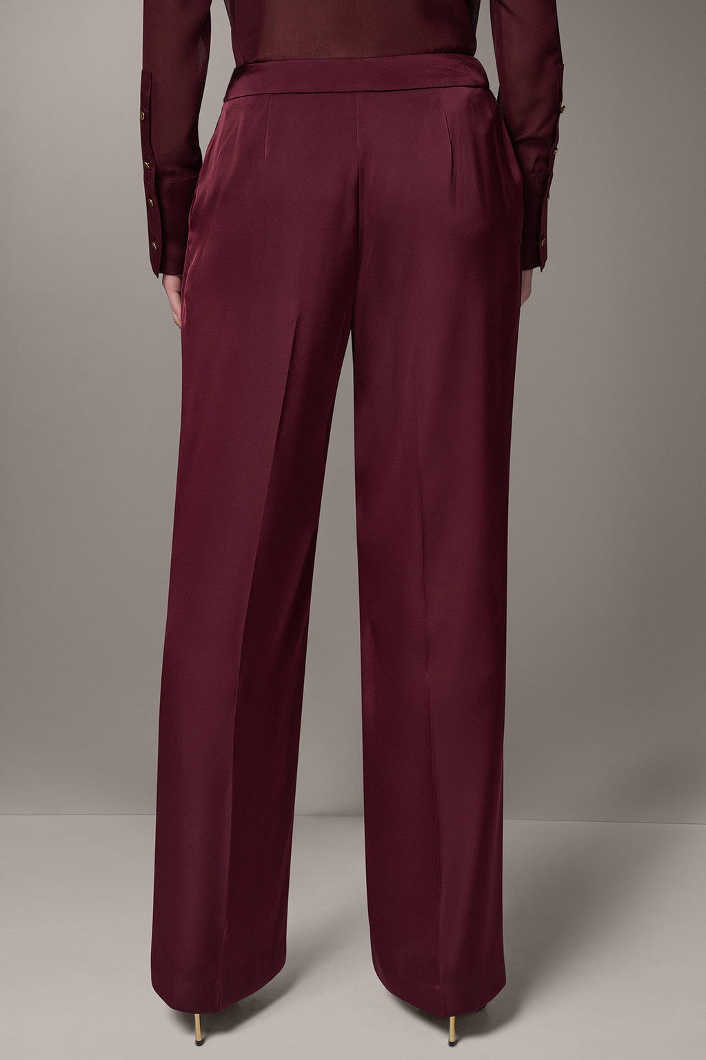 MID-RISE SATIN WIDE-LEG PANT