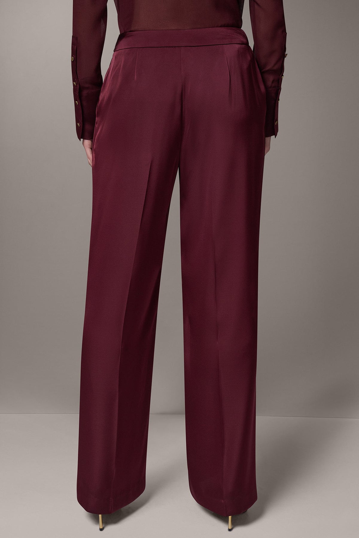 MID-RISE SATIN WIDE-LEG PANT