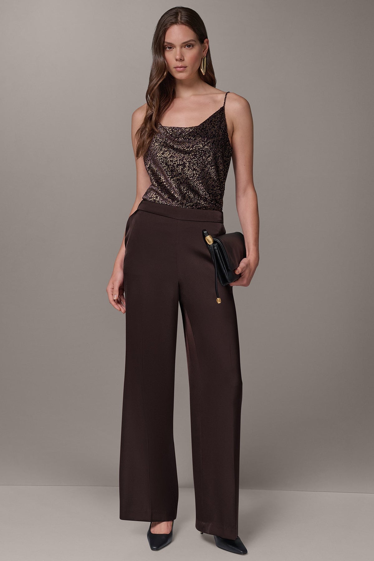 MID-RISE SATIN WIDE-LEG PANT