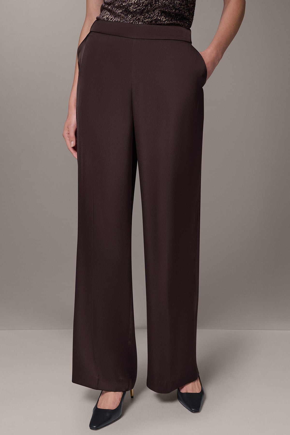 MID-RISE SATIN WIDE-LEG PANT