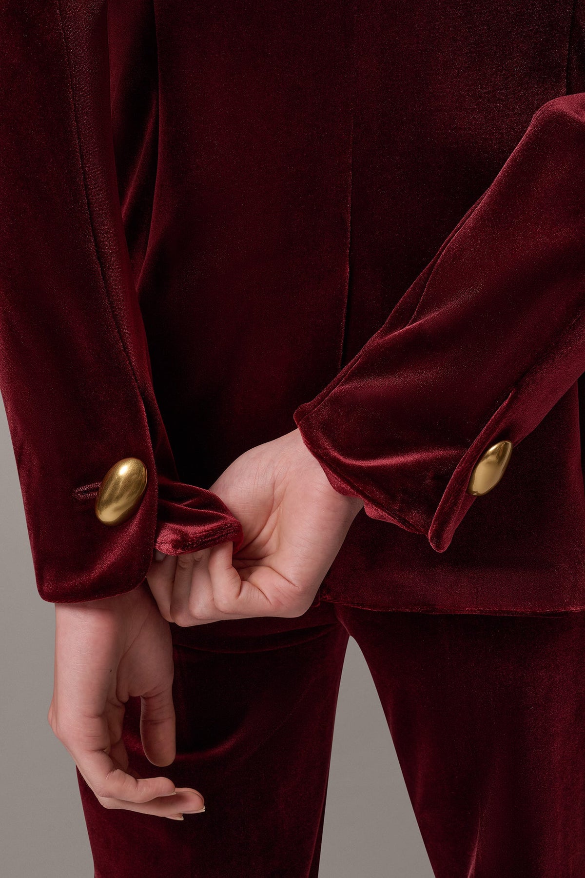 VELVET ONE BUTTON SUIT BLAZER