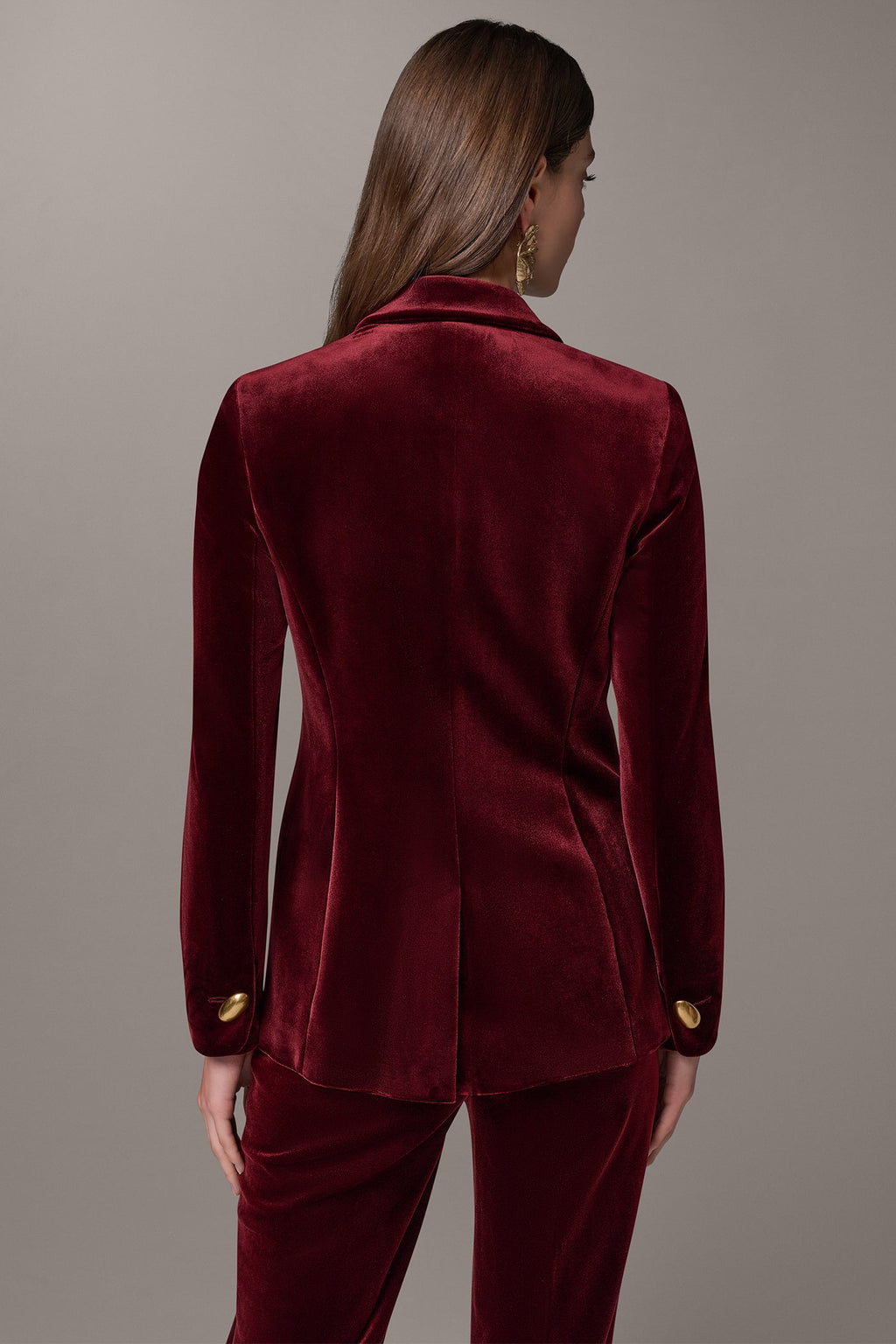 VELVET ONE BUTTON SUIT BLAZER