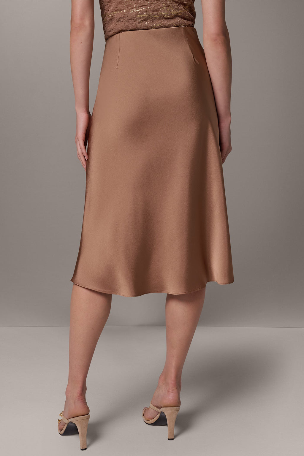 SATIN MIDI SKIRT