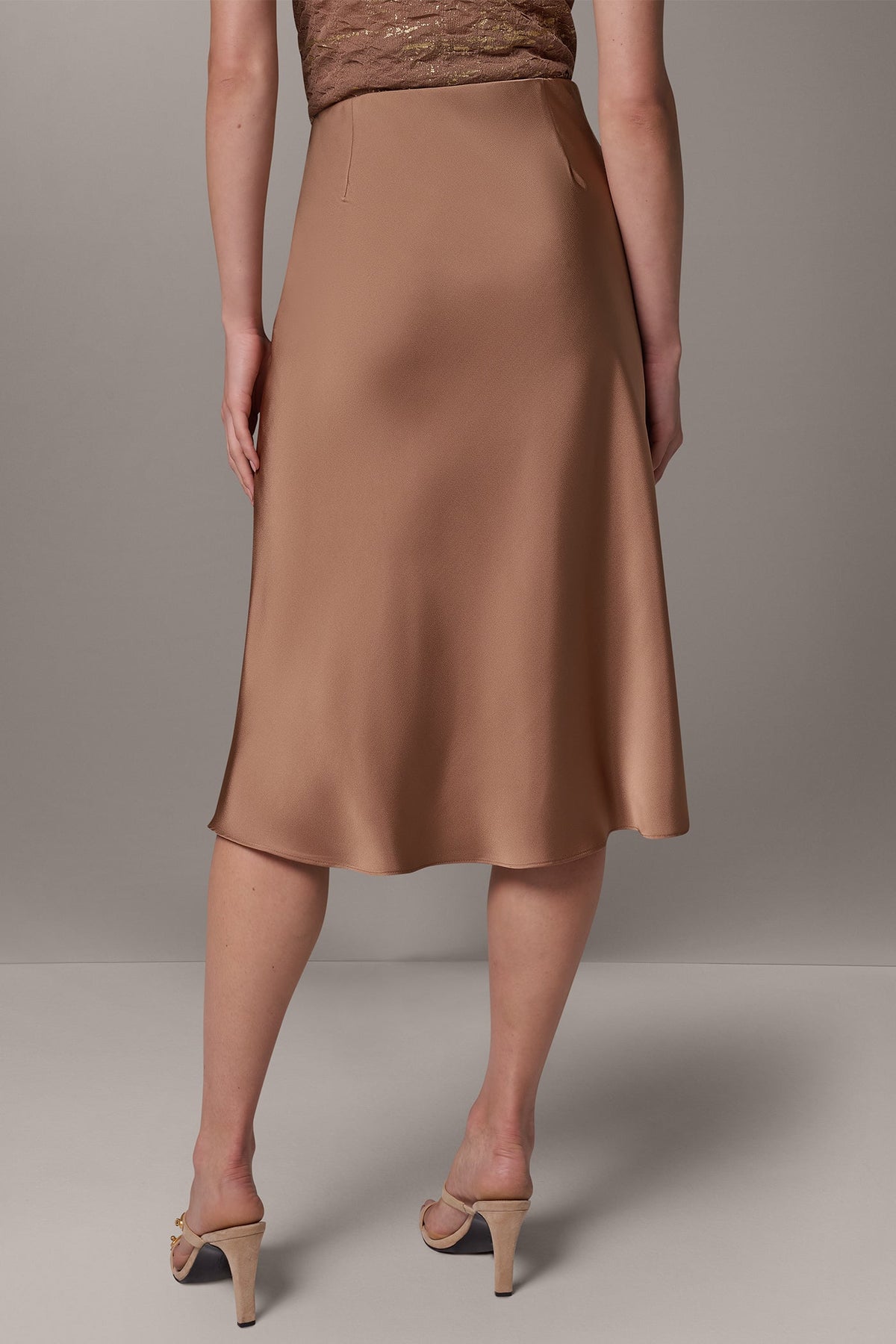 SATIN MIDI SKIRT